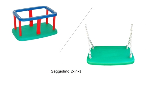 (image for) Seggiolino di Gomma 2-in-1 blu/rosso/verde
