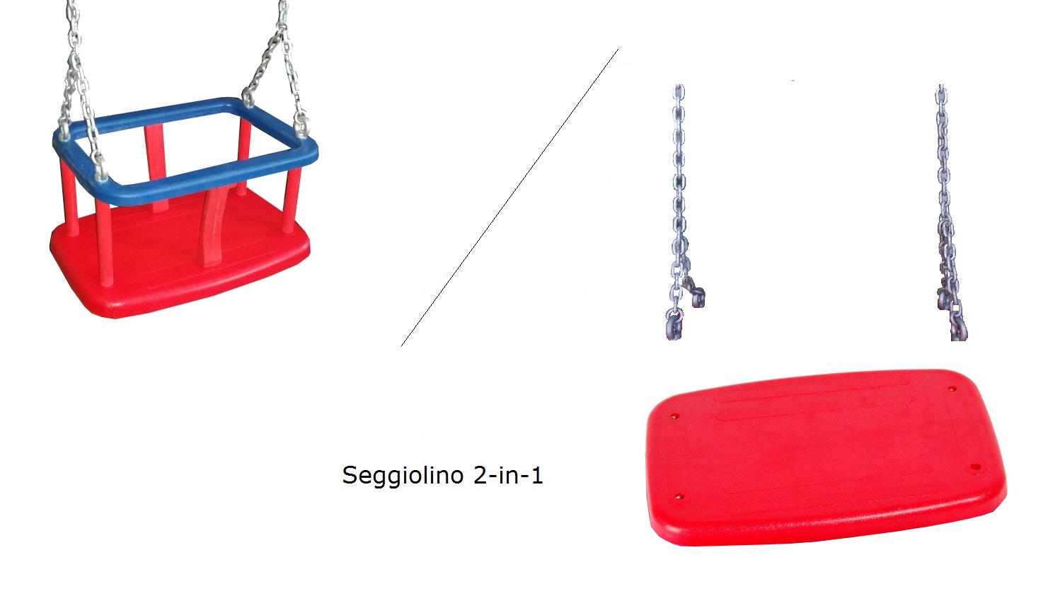(image for) Seggiolino di Gomma 2-in-1 blu/rosso/rosso