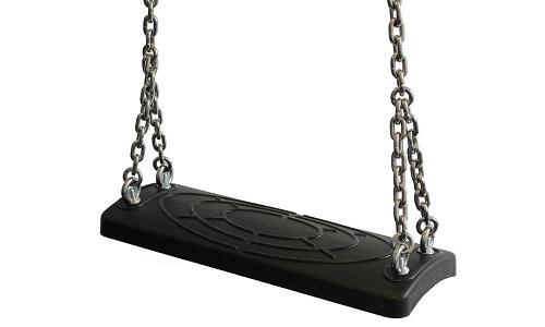 (image for) Standard rubber swing seat with chains - Black