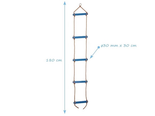 (image for) Premium rope ladder with cord and 5 plastic rungs