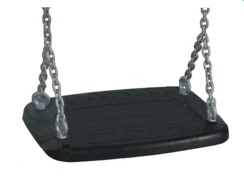 (image for) Sedile di Gomma Grande XXL con catene - Nero